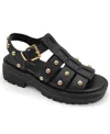 Kenneth Cole New York Women's Herron Almond Toe Sandals In Black Leather