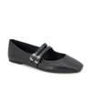 Kenneth Cole New York Women's Jasmine Square Toe Ballet Flats In Black Leather