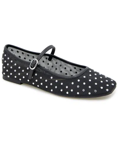 Kenneth Cole New York Women's Jasper Mesh Mary Jane Ballet Flats In Black