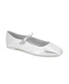 Kenneth Cole New York Women's Jasper Square Toe Ballet Flats In Silver Leather