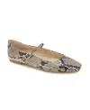 Kenneth Cole New York Women's Jasper Square Toe Ballet Flats In Taupe Snake