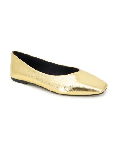 Kenneth Cole New York Women's Johanna Square Toe Ballet Flats In Gold
