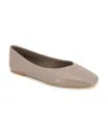 Kenneth Cole New York Women's Johanna Square Toe Ballet Flats In Taupe Leather