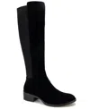 Kenneth Cole New York Women's Levon Tall Shaft Knee High Riding Boots In Black Suede