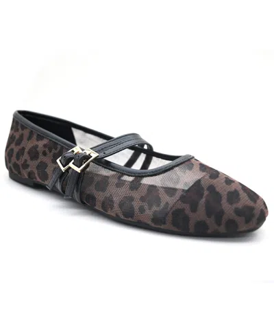 Kenneth Cole New York Women's Mackenzie Mary Jane Ballet Flats In Leopard Mesh