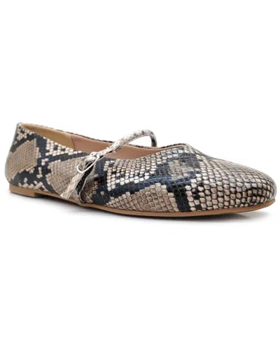 Kenneth Cole New York Women's Magnolia Mary Jane Ballet Flat In Taupe Snake