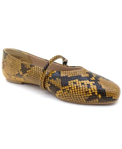 Kenneth Cole New York Women's Magnolia Mary Jane Ballet Flat In Yellow Snake