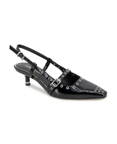 Kenneth Cole New York Women's Martha Eyelet Kitten Heel Pumps In Black