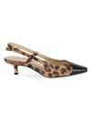 Kenneth Cole New York Women's Martha Leopard-print Slingback Kitten Heel Pumps In Leopard