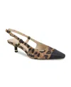 Kenneth Cole New York Women's Martha Leopard-print Slingback Kitten Heel Pumps In Leopard Suede