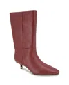 Kenneth Cole New York Women's Meryl Kitten Heel Boots In Rio Red Leather