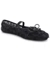 Kenneth Cole New York Women's Myra Mesh Square Toe Ballet Flats In Black Floral Mesh