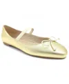 Kenneth Cole New York Myra Womens Slip On Flat Ballet Flats In Soft Gold Leather