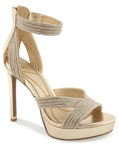 Kenneth Cole New York Women's Nadine Jewel Platform Dress Sandals In Gold
