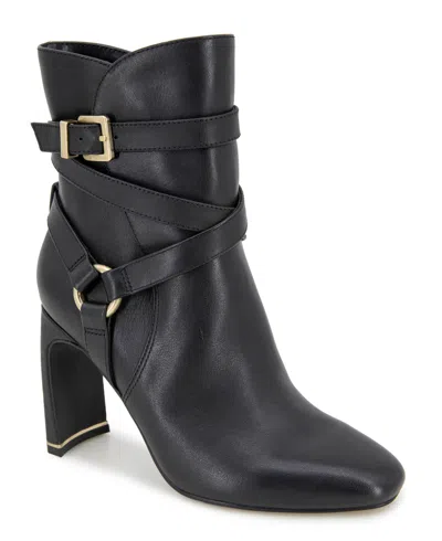 Kenneth Cole New York Women's Nellie Block Heel Booties In Black Leather