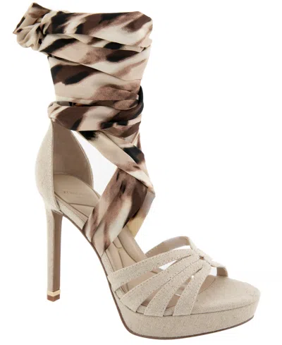 Kenneth Cole New York Women's Nikkii Ankle-wrap Platform Sandals In Neutral