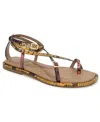 Kenneth Cole New York Women's Paros Square Toe Flat Sandals In Multi Postal Snake