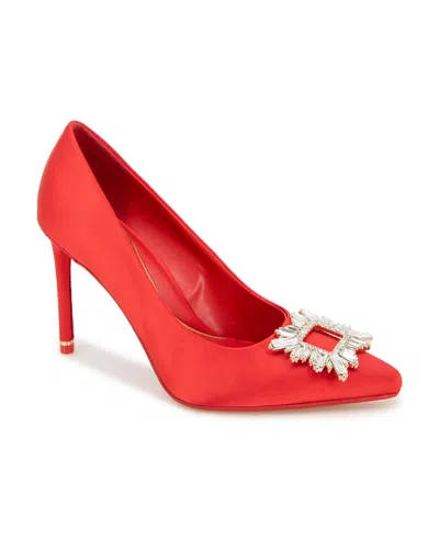 Kenneth Cole New York Women's Quinnly Jewel Slip On Pumps In Fuego Satin
