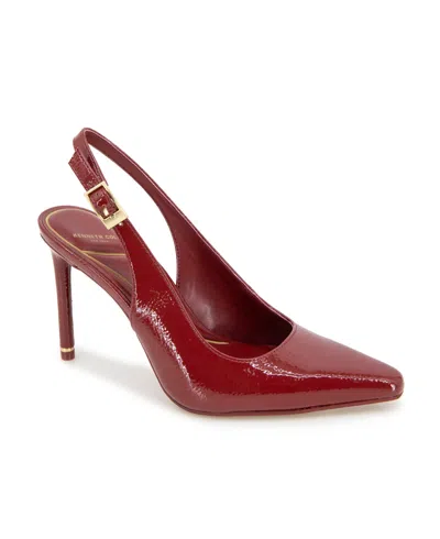 Kenneth Cole New York Women's Quinnly Slingback Pumps In Rio Red Patent
