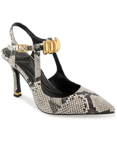 Kenneth Cole New York Women's Romi Ankle Hw Slingback Pumps In Black