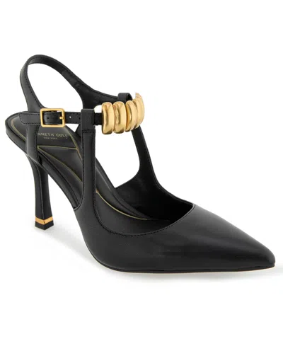 Kenneth Cole New York Women's Romi Ankle Hw Slingback Pumps In Black