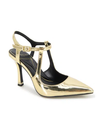 Kenneth Cole New York Women's Romi Ankle Sling Back Pumps In Gold