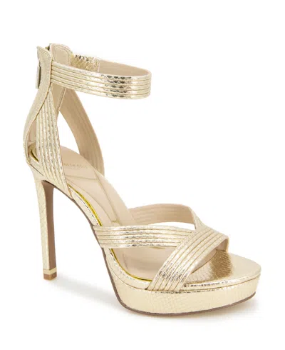 Kenneth Cole New York Women's Strappy Nadine Sandals In Gold Snake