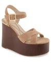 Kenneth Cole New York Women's Taelyn Platform Wedge Sandals In Sesame Suede