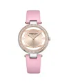 Kenneth Cole New York Women's Transparency Pink Genuine Leather Strap Watch 34mm In Pink