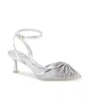 Kenneth Cole New York Women's Umi Pom Pom Pumps In Silver Mesh