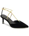Kenneth Cole New York Umi Womens Adjustable Leather Pumps In Black Suede