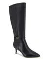 Kenneth Cole New York Women's Utah Pointed Toe Knee High Boots In Black Leather