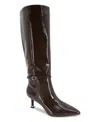 Kenneth Cole New York Women's Utah Pointed Toe Knee High Boots In Chocolate Patent