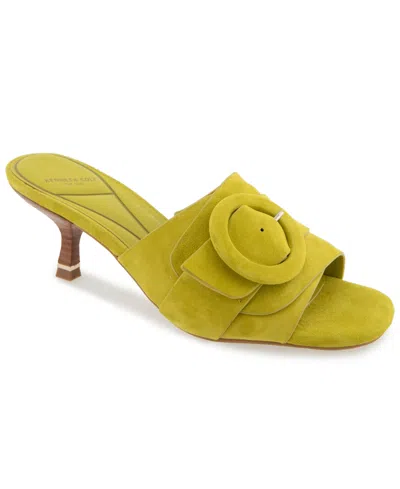 Kenneth Cole New York Women's Valentina Slip-on Sandals In Chartreuse Suede