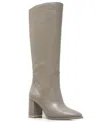 Kenneth Cole New York Women's Yvonne Knee High Block Heel Boots In Taupe Leather
