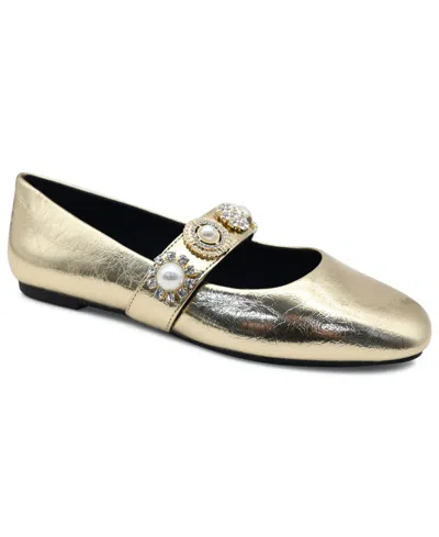 Kenneth Cole New York Women's Zeta Charms Mary-jane Flats In Gold