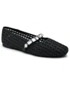 Kenneth Cole New York Women's Zeta Mary Jane Ballet Flats In Black Raffia
