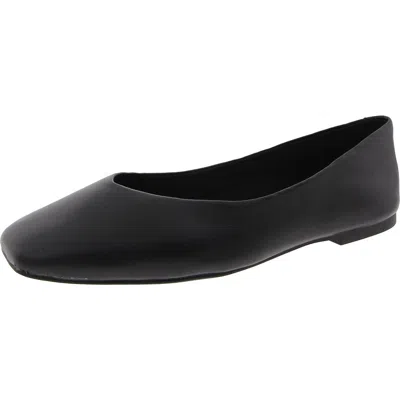 Kenneth Cole New York Womens Padded Insole Leather Ballet Flats In Black Leather
