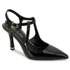 Kenneth Cole New York Womens Textured Faux Leather Ankle Strap In Black
