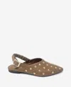 Kenneth Cole Nicola Studded Slingback Mule In Brown Leather