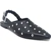 Kenneth Cole Nicola Studded Slingback Mule In Black Leather