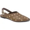 Kenneth Cole Nicola Studded Slingback Mule In Brown Leather