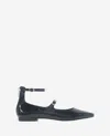 Kenneth Cole Nolita Ankle Strap Mary Jane Flat In Black Patent