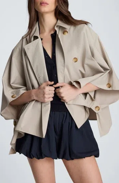 Kenneth Cole Notch Collar Trench Cape In Safari Tan