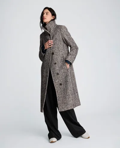 Kenneth Cole Novelty Classic Wool Walker Coat In Gray