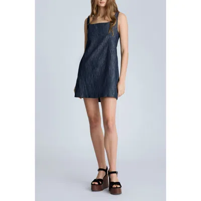 Kenneth Cole Open Back Denim Shift Dress In Dark Navy Multi