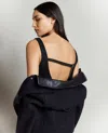 Kenneth Cole Open Back Strap Shift Dress In Black