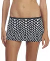 Kenneth Cole Optical Illusion Swim Skirt In Kkc Black In Black