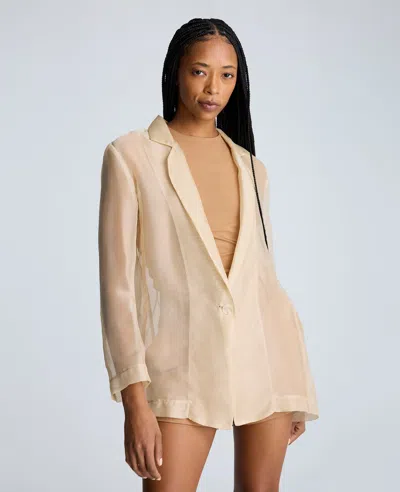 Kenneth Cole Organza One Button Boyfriend Jacket In Multicolor