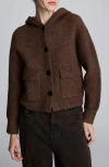 Kenneth Cole Oversized Hooded Cardigan In Brown